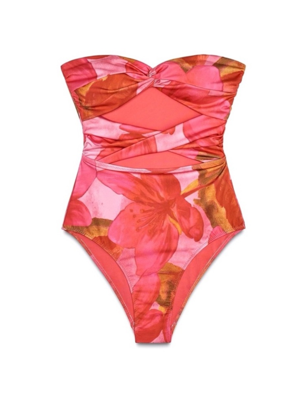 ZARA Women’s floral bandeau cutout swimsuit🌺🌺